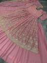 Pink Heavy Embroidery Georgette Lehenga Choli thumb 2