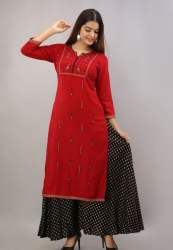 Designer Rayon Work Kurtis