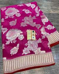 Fancy Banarasi Handloom Chiffon Saree
