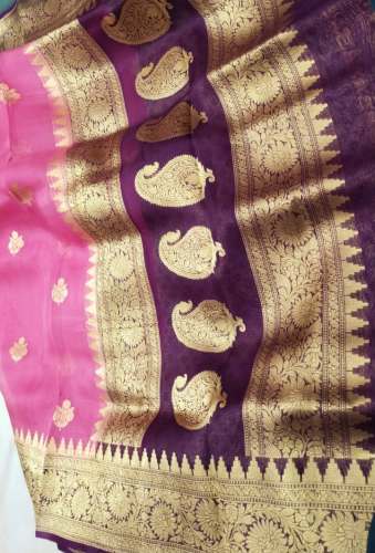 Fancy Handloom Banarasi Kora Silk Saree