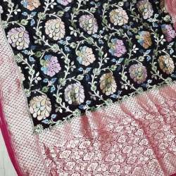 Fancy Handloom Meenakari Saree