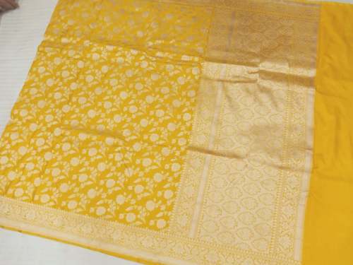 Fancy Yellow Banarasi Katan Silk Saree