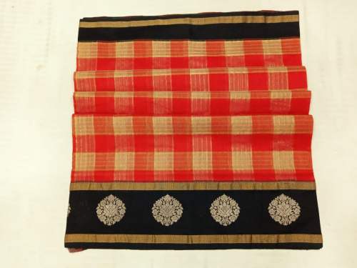 Handloom Banarasi Pure Kora Linen Saree by Banaras Heritage Weaves