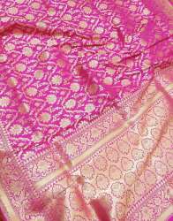 Handloom Pink Banarasi Katan Silk Saree