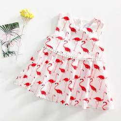 Birds Print Fancy Kids Frock