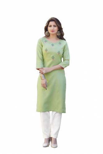 Cotton Embroidery Work Kurtis by Zeepkart