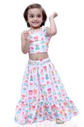 Floral Print Fancy Kids Lehenga