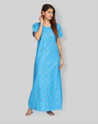 Fancy Cotton Round Neck Nighty 