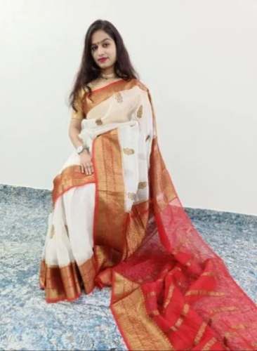 Banarasi Pure Kora Organza Silk Saree  by AK Enterprises