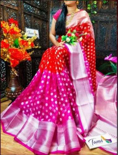 Banarasi Silk Kora Saree For Women by AK Enterprises