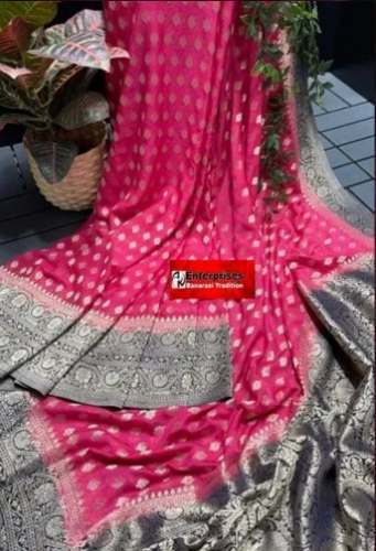 Semi Georgette Banarasi Silk Saree For Women by AK Enterprises