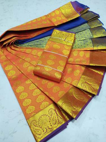 Bridal wear Pure Semi Kanchipuram saree by VS Traders