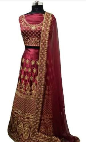 Maroon color Ultra Satin Wedding Lehenga Choli by JOGMAYA FASHION