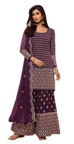 Multicolor Party Wear Embroidered Palazzo Suits  by JOGMAYA FASHION