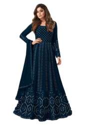 Multy color Fancy Georgette Party Wear Gown Suit