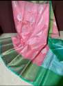 Banarasi cotton soft silk monika silver buta saree thumb 2