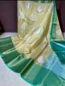 Banarasi cotton soft silk monika silver buta saree thumb 4