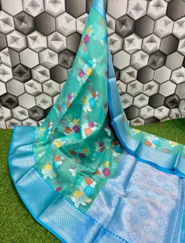 Banarasi fancy kora dubal work Alfi saree
