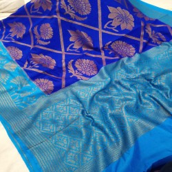 Banarasi dupiyan saree with contras border 