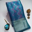 Buy Banarasi Firozi Brocade Silk Saree For Women thumb 7