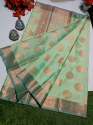  Banarasi Semi Katan Silk Saree For Women thumb 2