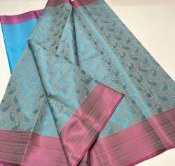 New Collection Banarasi Firozi Brocade Silk Saree