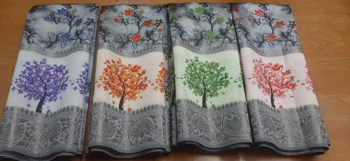 New Digital Printed Multi Color Saree For Women