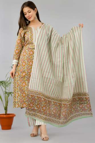 Exclusive Kurti Pent Dupatta Set For Girls by Trendz Prints