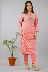 Fancy Pure Cotton Pant Set For Ladies