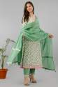 New Arrival Pure Cotton Kurti Pent Dupatta Set thumb 1