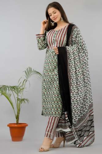 Pure Kurti Pent Dupatta Set For Ladies by Trendz Prints