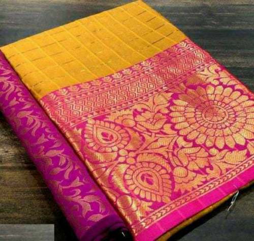 Pure Cotton Silk Saree with Checks 