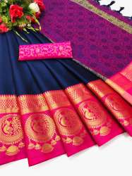 Pure Cotton Silk Saree with Contrast Pallu 