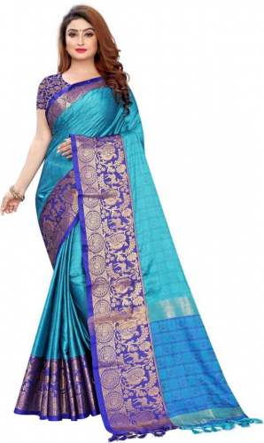 Soft Cotton Silk Saree with Heavy Jaquard Design 