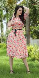 Exclusive Floral Print Party Wear Dress 