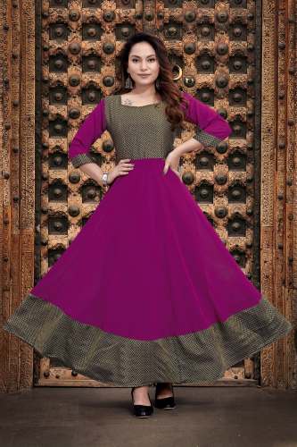 Fabirc magnetic wine color maxi dress