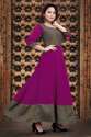 Fabirc magnetic wine color maxi dress thumb 2