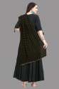 French Crape Silk black Gown with dupatta thumb 3