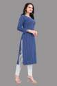 Blue cotton kurti thumb 1