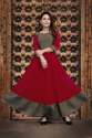 georgette-magnetic-red-color-maxi-dress