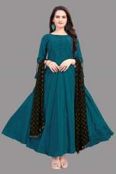 Silk gown wite dupatta