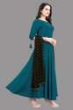 Silk gown wite dupatta thumb 2