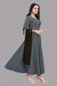 Grey color designer gown with dupatta thumb 2