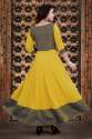 Jaquard mustard color maxi dress thumb 2