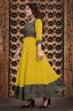 Jaquard mustard color maxi dress thumb 3
