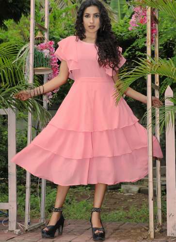 mini A-line derss with ruffled sleeves for women 