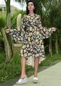 heavy floral print fancy sleeve drees