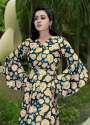 heavy floral print fancy sleeve drees thumb 2