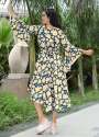heavy floral print fancy sleeve drees thumb 3