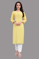 Yellow cotton kurti